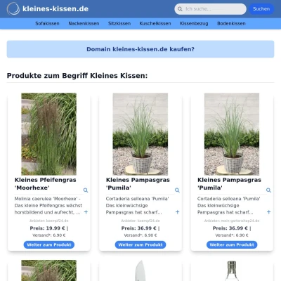 Screenshot kleines-kissen.de