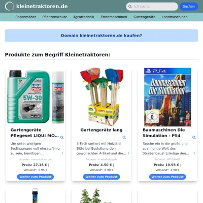 Screenshot kleinetraktoren.de