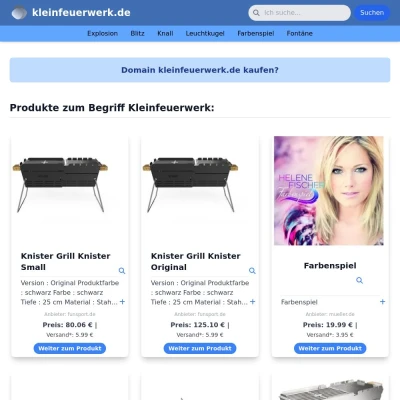 Screenshot kleinfeuerwerk.de