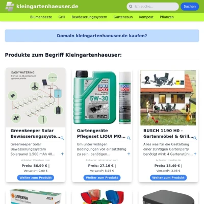 Screenshot kleingartenhaeuser.de