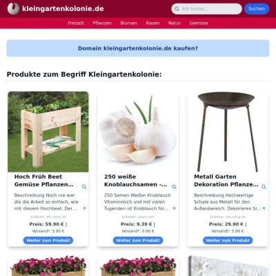 Screenshot kleingartenkolonie.de