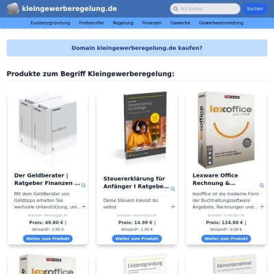 Screenshot kleingewerberegelung.de