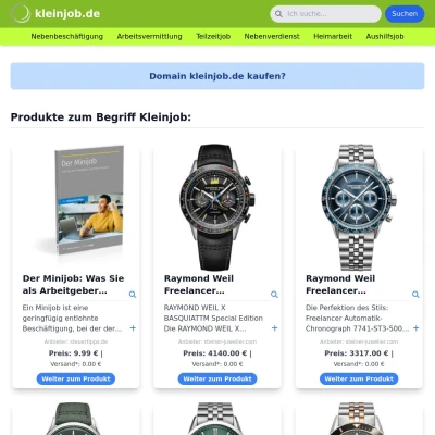 Screenshot kleinjob.de