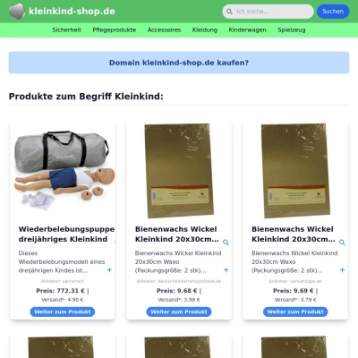 Screenshot kleinkind-shop.de