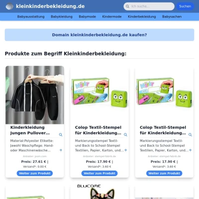 Screenshot kleinkinderbekleidung.de