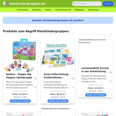 Screenshot kleinkindergruppen.de