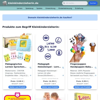 Screenshot kleinkinderzieherin.de