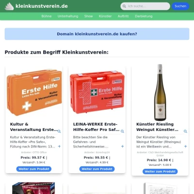 Screenshot kleinkunstverein.de