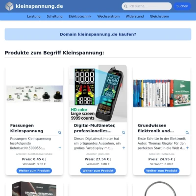 Screenshot kleinspannung.de