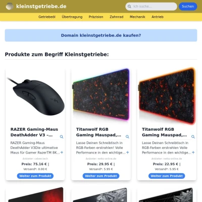 Screenshot kleinstgetriebe.de