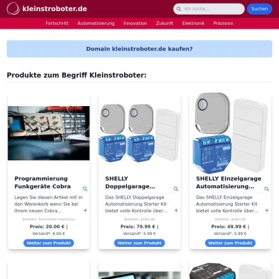 Screenshot kleinstroboter.de