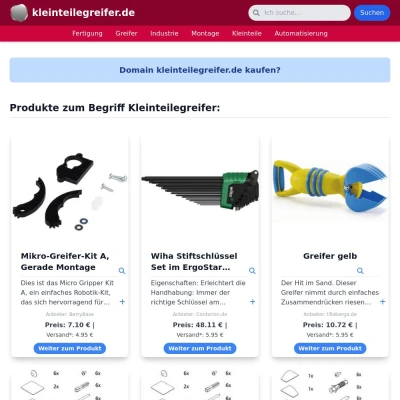 Screenshot kleinteilegreifer.de