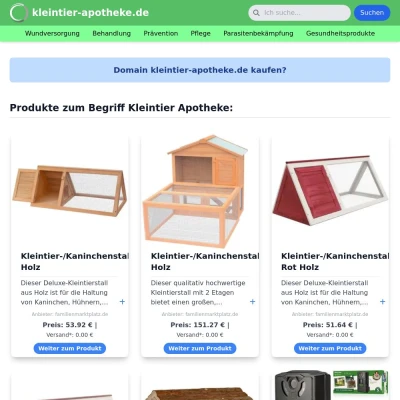 Screenshot kleintier-apotheke.de