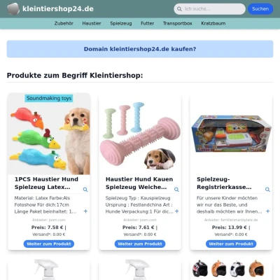 Screenshot kleintiershop24.de