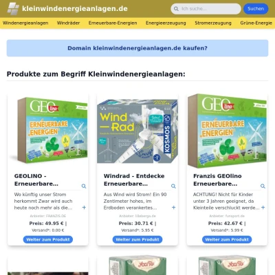 Screenshot kleinwindenergieanlagen.de