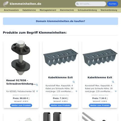 Screenshot klemmeinheiten.de