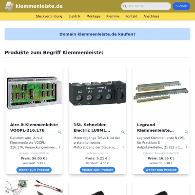 Screenshot klemmenleiste.de