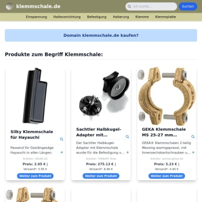 Screenshot klemmschale.de