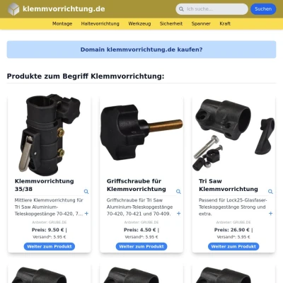 Screenshot klemmvorrichtung.de