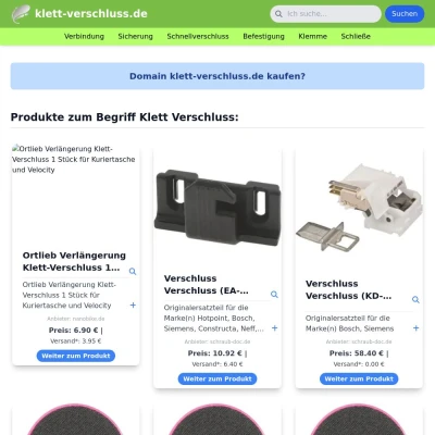 Screenshot klett-verschluss.de