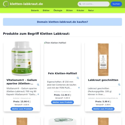 Screenshot kletten-labkraut.de