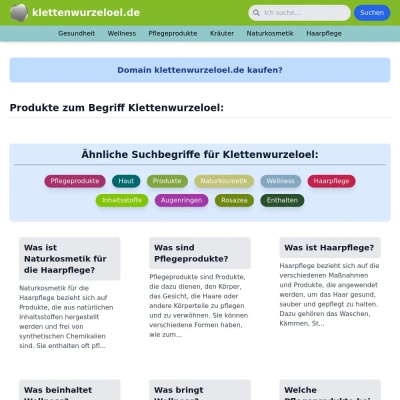 Screenshot klettenwurzeloel.de