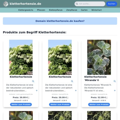 Screenshot kletterhortensie.de