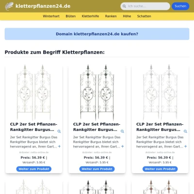 Screenshot kletterpflanzen24.de