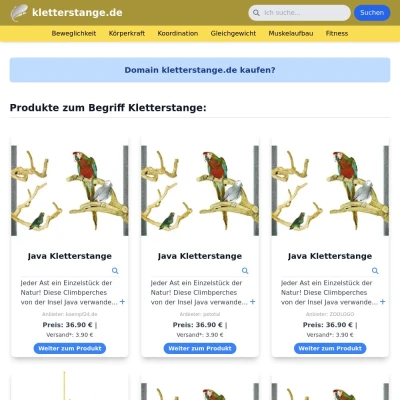 Screenshot kletterstange.de