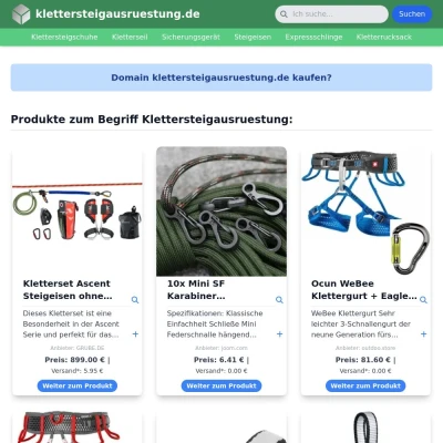 Screenshot klettersteigausruestung.de