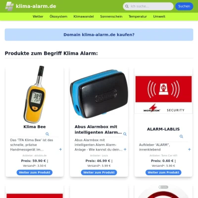 Screenshot klima-alarm.de