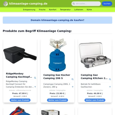 Screenshot klimaanlage-camping.de