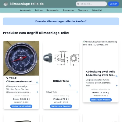 Screenshot klimaanlage-teile.de