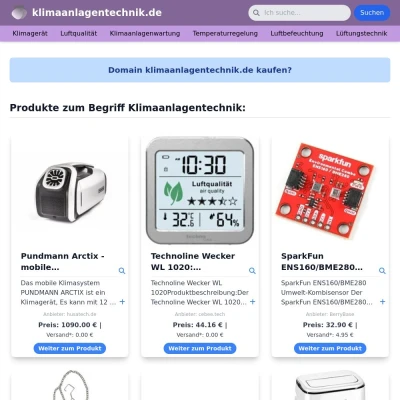 Screenshot klimaanlagentechnik.de