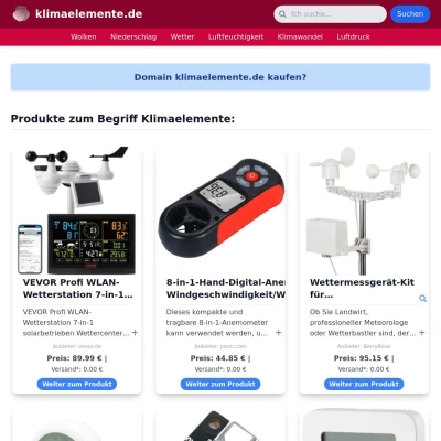 Screenshot klimaelemente.de