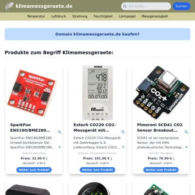 Screenshot klimamessgeraete.de