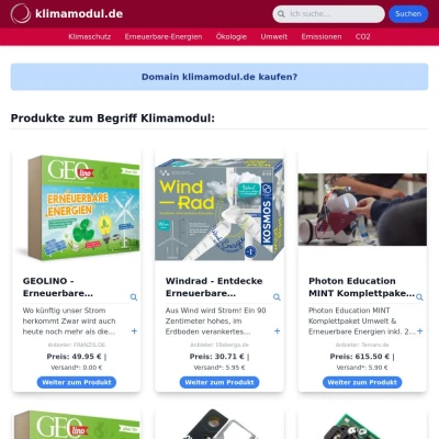 Screenshot klimamodul.de