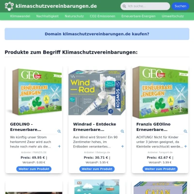 Screenshot klimaschutzvereinbarungen.de