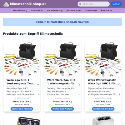 Screenshot klimatechnik-shop.de