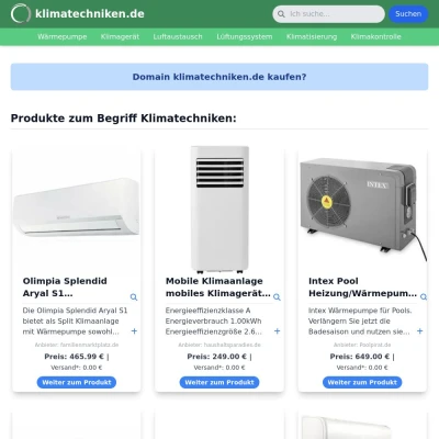 Screenshot klimatechniken.de