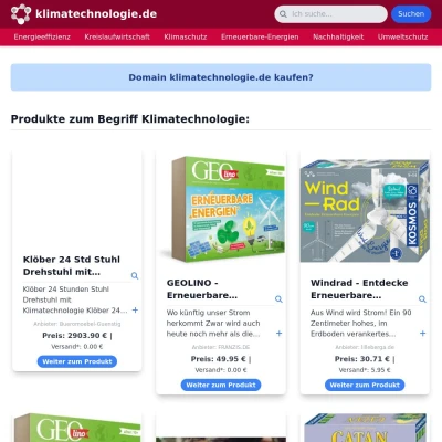 Screenshot klimatechnologie.de