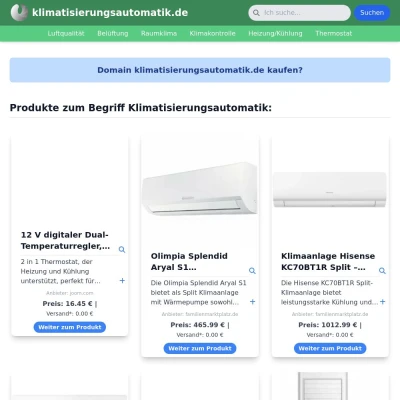 Screenshot klimatisierungsautomatik.de