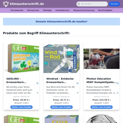 Screenshot klimaunterschrift.de