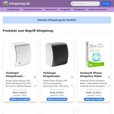 Screenshot klingelzug.de