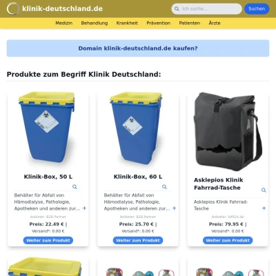 Screenshot klinik-deutschland.de