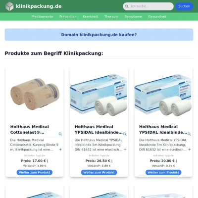 Screenshot klinikpackung.de