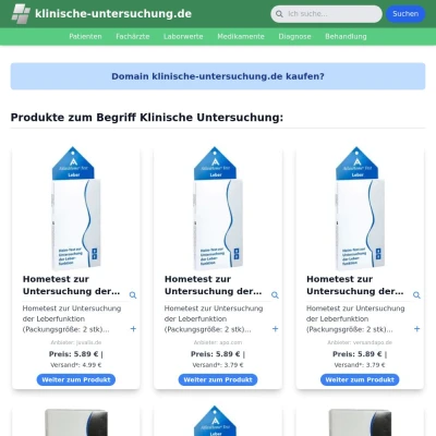 Screenshot klinische-untersuchung.de