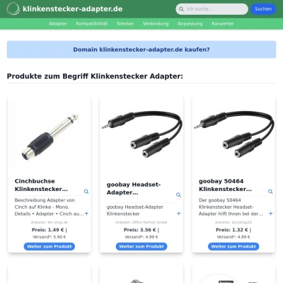 Screenshot klinkenstecker-adapter.de