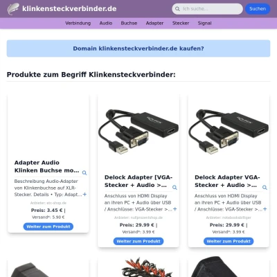 Screenshot klinkensteckverbinder.de