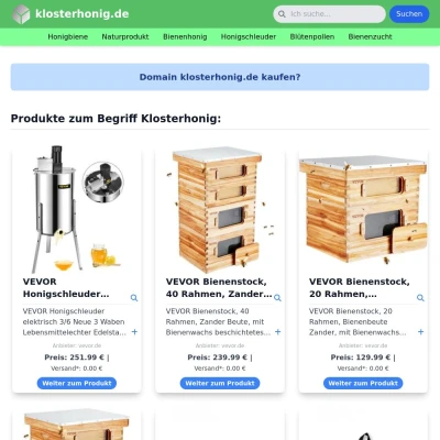 Screenshot klosterhonig.de